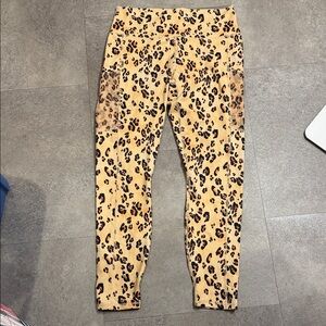 Fabletics Tan and Black Animal Print Leggings